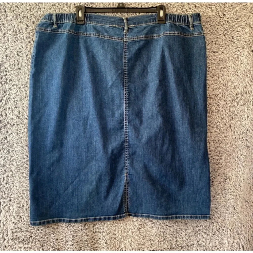 N Touch Bleu Light Wash Denim Womens Skirt 18 W Midi